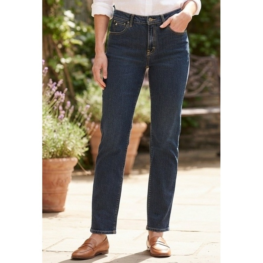 Wrangler Aura Regular Rise Denim Jeans Women's 14R Straight Blue Cotton Stretch
